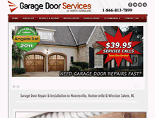 Tablet Screenshot of garagedoorrepairnc.com